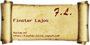 Finster Lajos névjegykártya